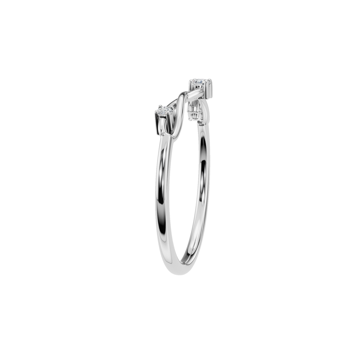 Tendril Diamond Vine Ring in White Gold side view | Roomy's Jewellery