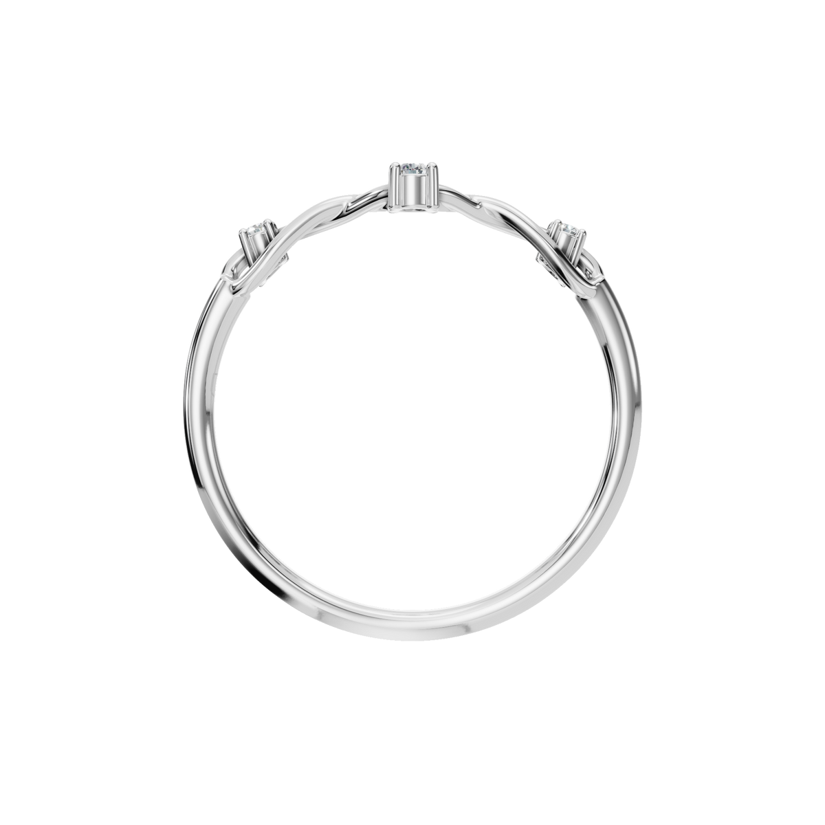 Tendril Diamond Vine Ring in White Gold on finger | Roomy's Jewellery
