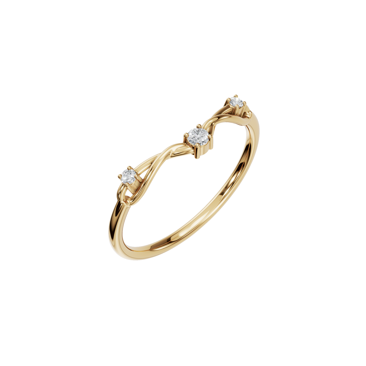 Tendril Diamond Vine Ring in Yellow Gold close-up | Roomy's Jewellery