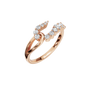 Comet Diamond Bypass Ring in Rose Gold close-up | Roomy's Jewellery