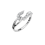 Comet Diamond Bypass Ring in White Gold close-up | Roomy's Jewellery