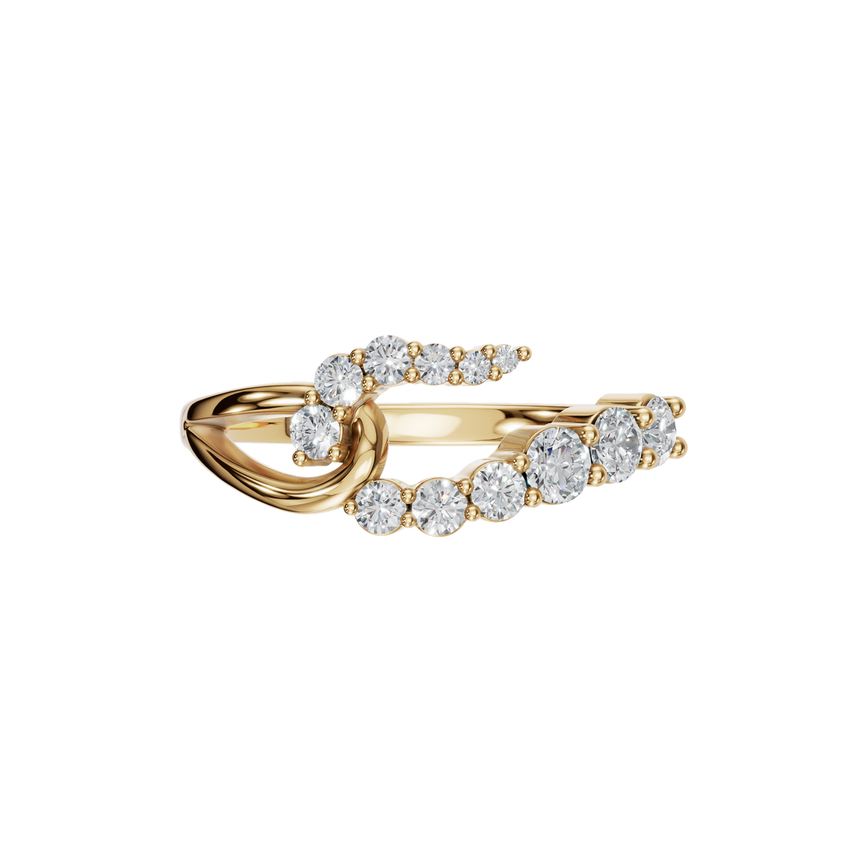 Comet Diamond Bypass Ring in Yellow Gold | Lab Grown Diamond | Roomy's Jewelery