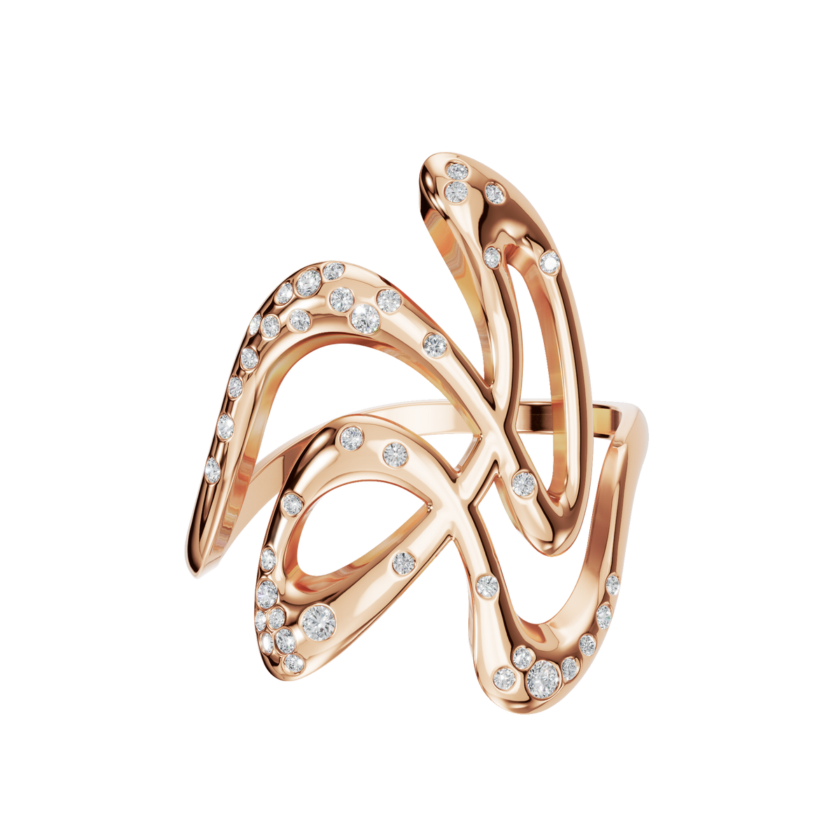 Reverie Diamond Sculptural Ring in Rose Gold — Lab Grown | Roomy's Jewellery
