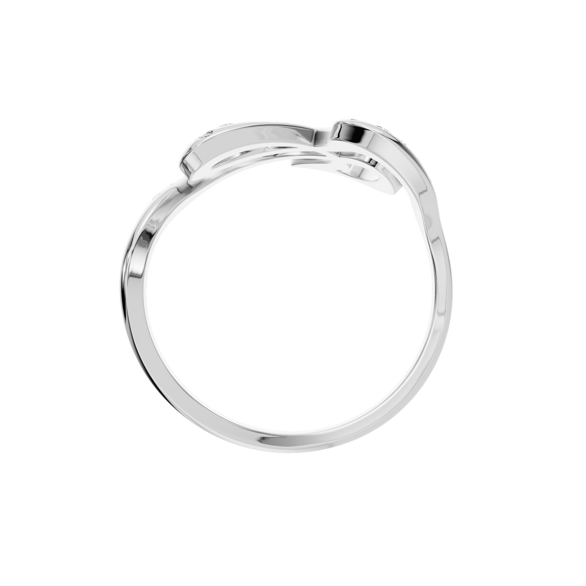 Reverie Diamond Sculptural Ring in White Gold on finger | Roomy's Jewellery