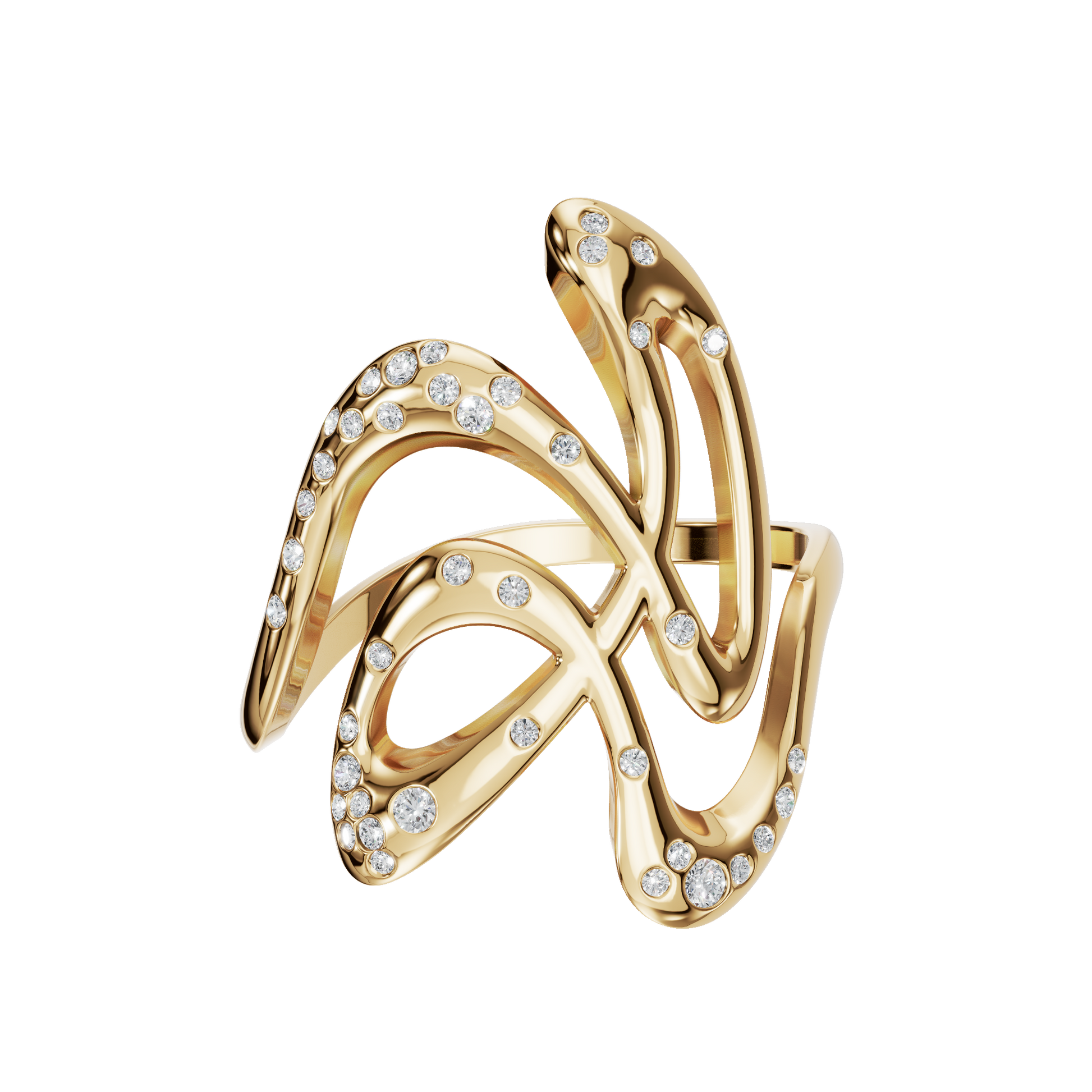 Reverie Diamond Sculptural Ring in Yellow Gold | Lab Grown Diamond | Roomy's Jewelery