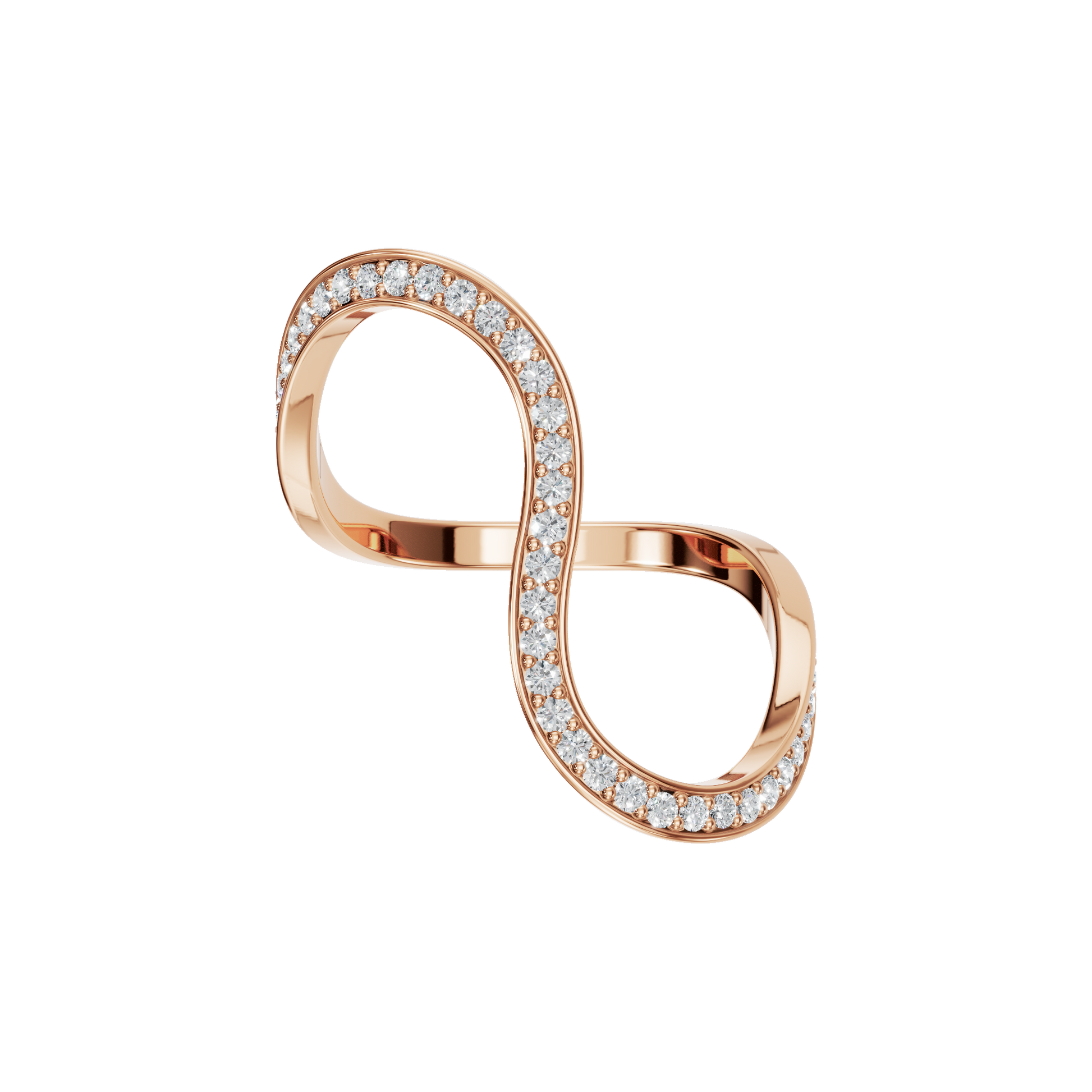 Infinity Diamond Pavé Ring in Rose Gold — Lab Grown | Roomy's Jewellery