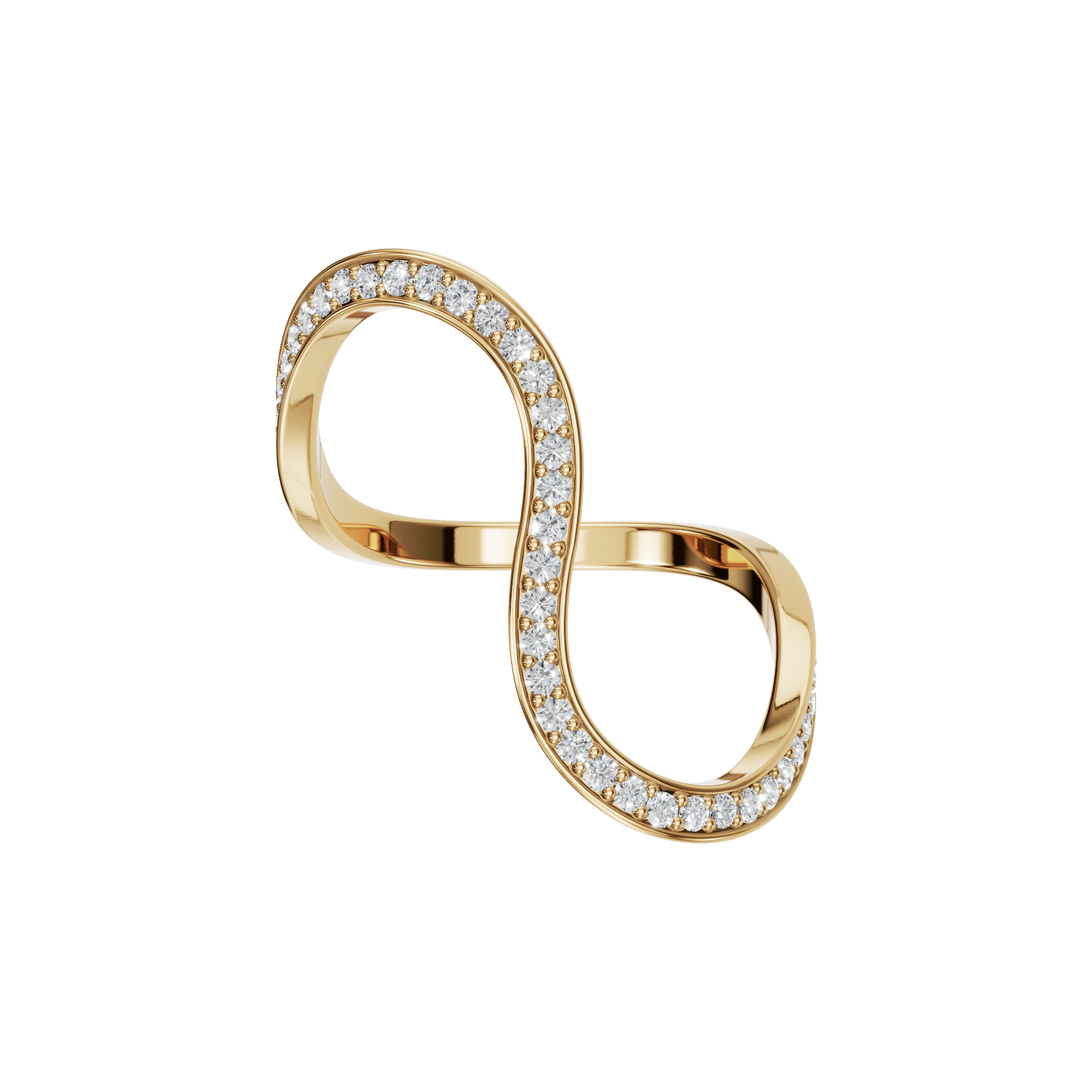 Infinity Diamond Pavé Ring in Yellow Gold | Lab Grown Diamond | Roomy's Jewelery