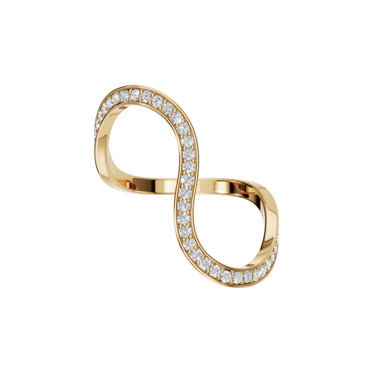 Infinity Diamond Pavé Ring in Yellow Gold | Lab Grown Diamond | Roomy's Jewelery