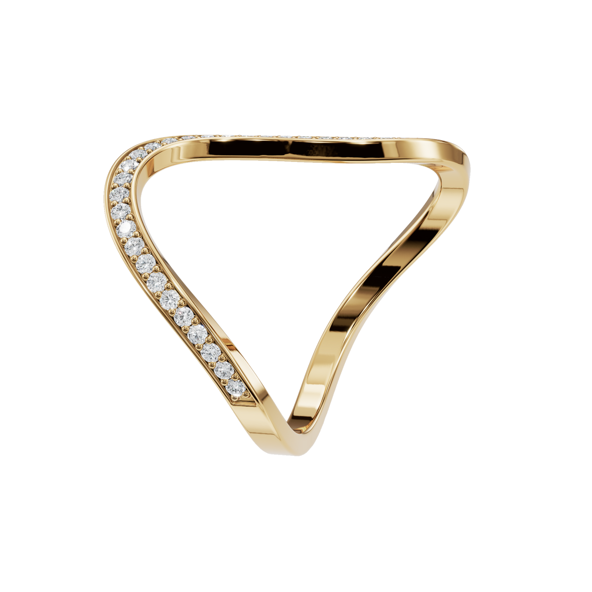 Infinity Diamond Pavé Ring in Yellow Gold side view | Roomy's Jewellery