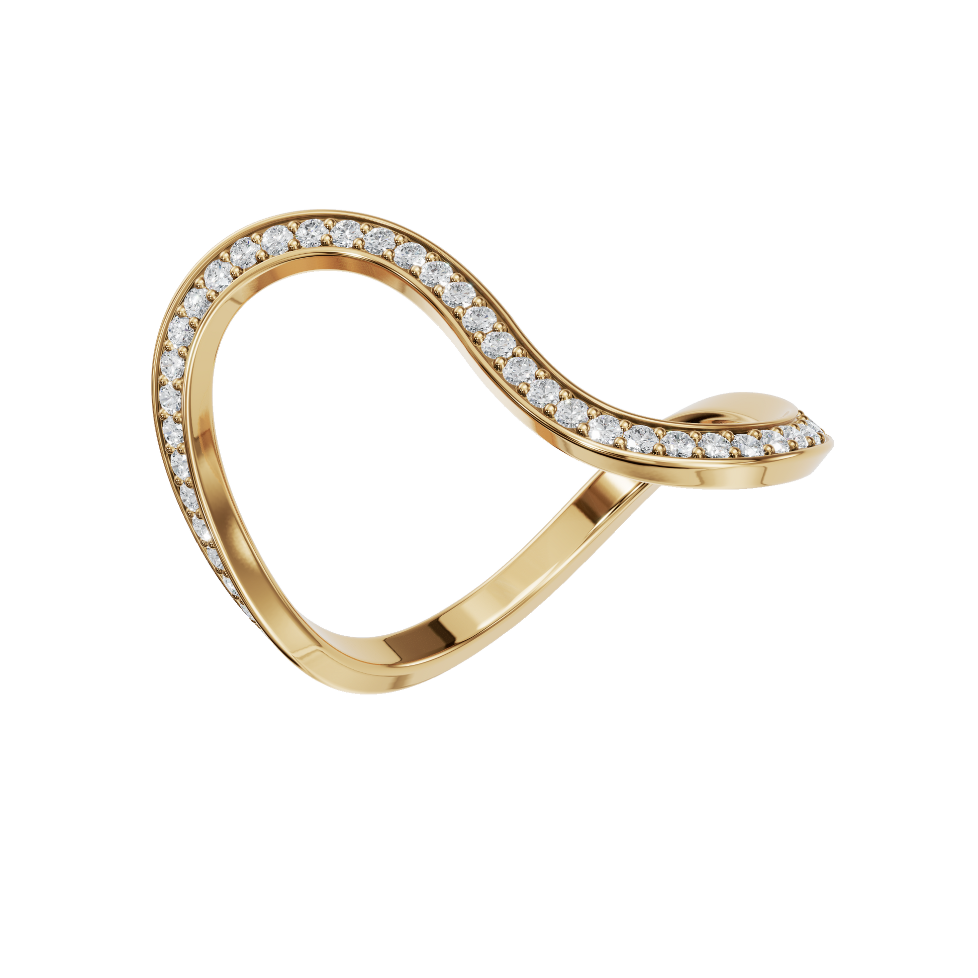 Infinity Diamond Pavé Ring in Yellow Gold close-up | Roomy's Jewellery