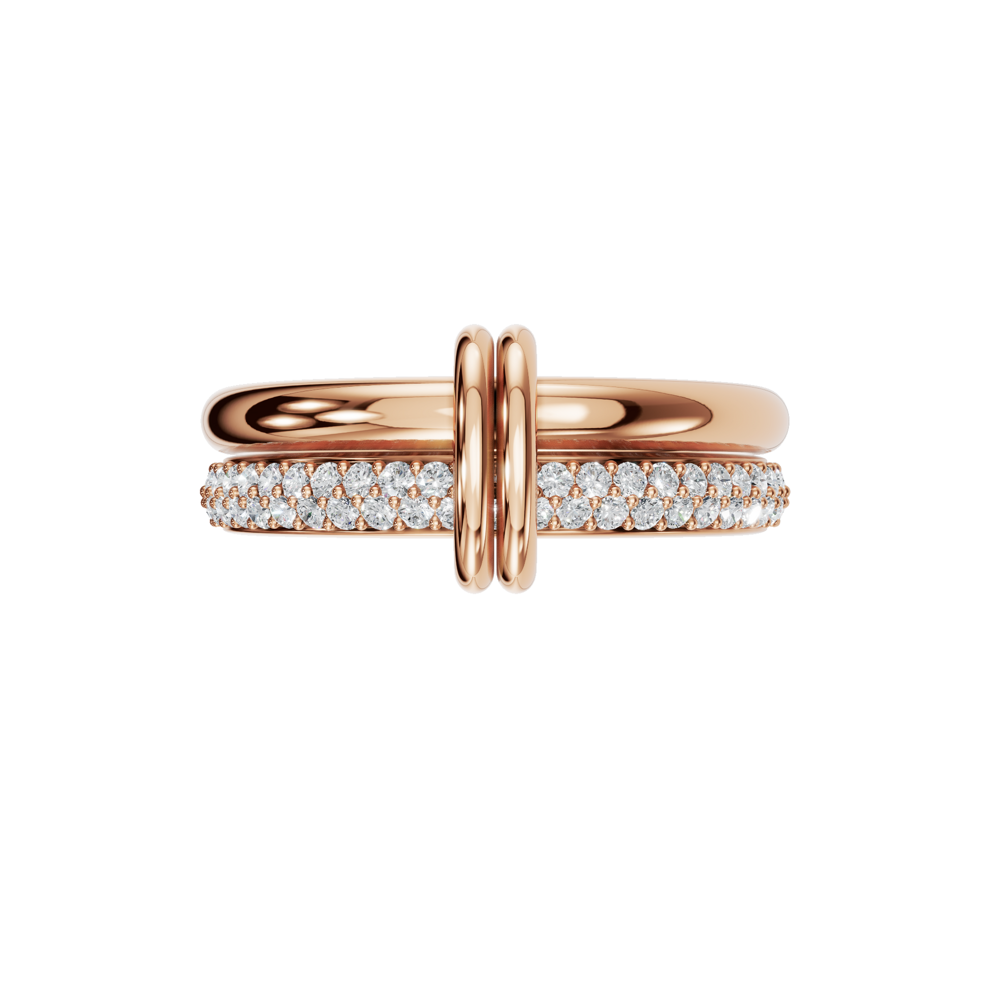 Duo Diamond Double Band in Rose Gold — Lab Grown | Roomy's Jewellery