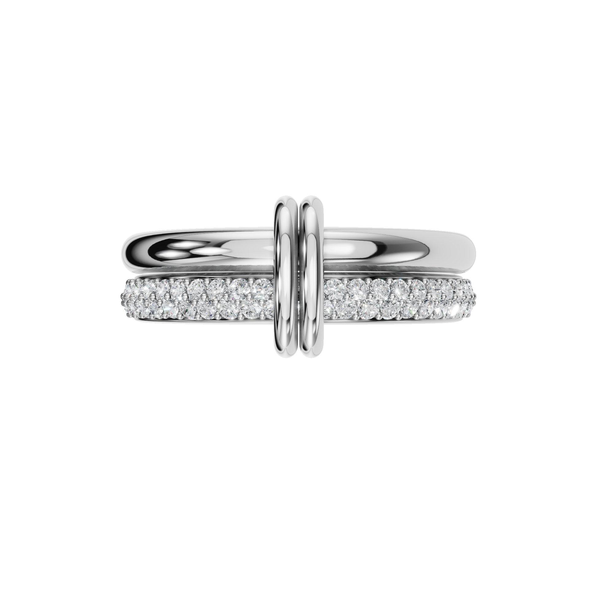 Duo Diamond Double Band in White Gold — Lab Grown | Roomy's Jewellery