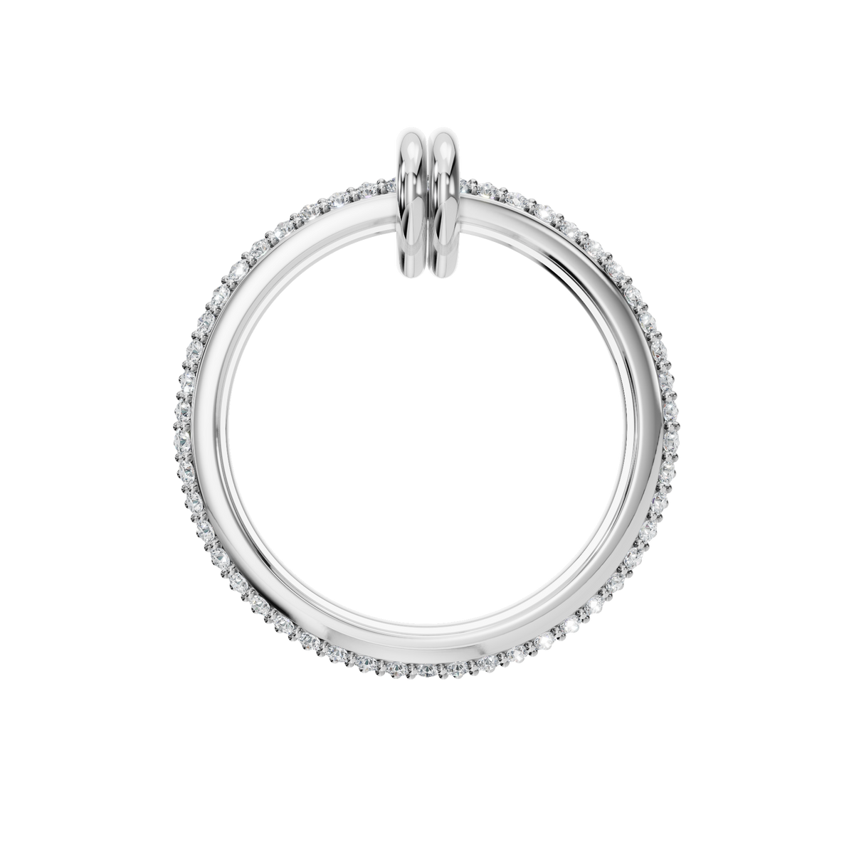 Duo Diamond Double Band in White Gold angled view | Roomy's Jewellery