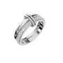 Duo Diamond Double Band in White Gold on finger | Roomy's Jewellery