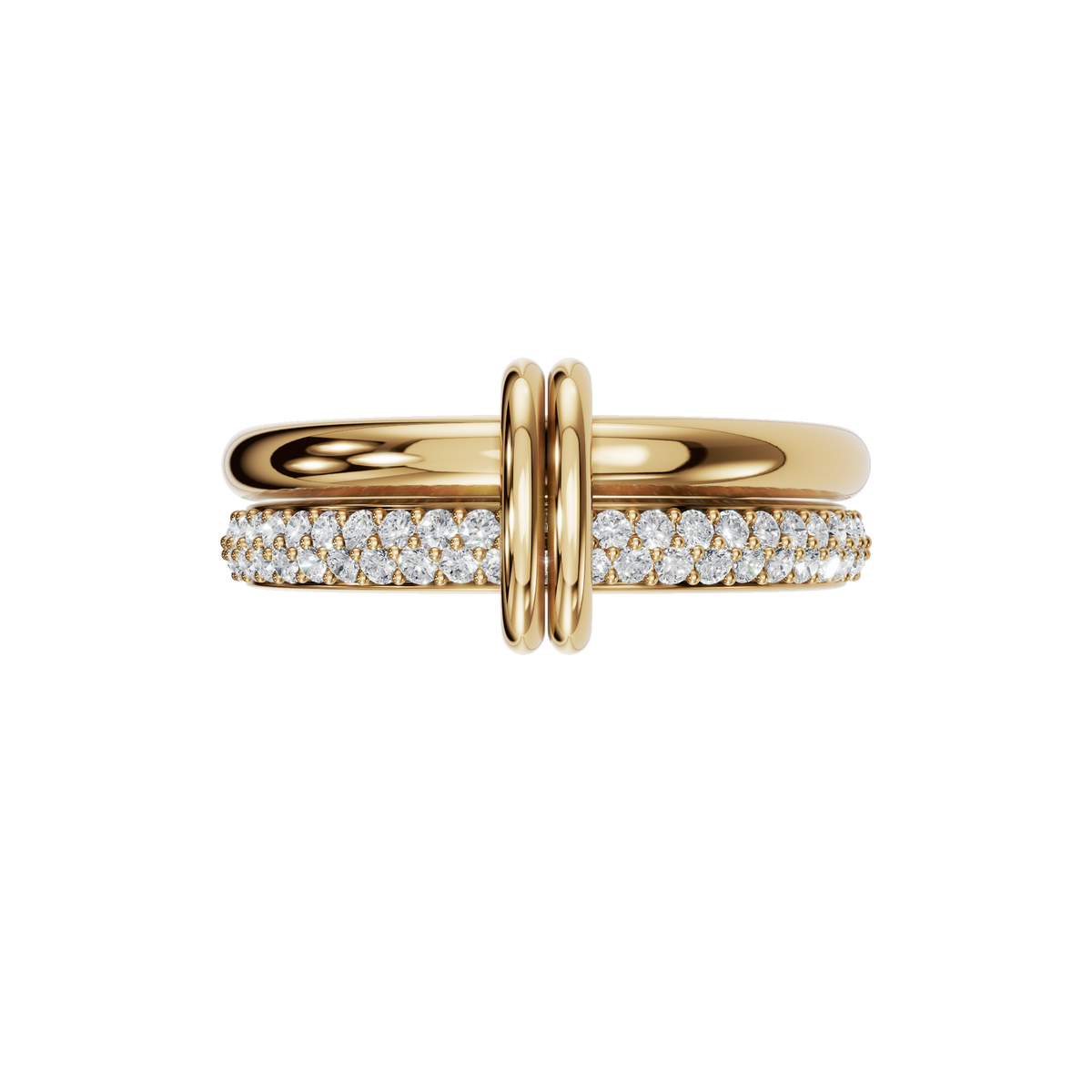 Duo Diamond Double Band in Yellow Gold | Lab Grown Diamond | Roomy's Jewelery