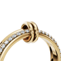 Duo Diamond Double Band in Yellow Gold angled view | Roomy's Jewellery