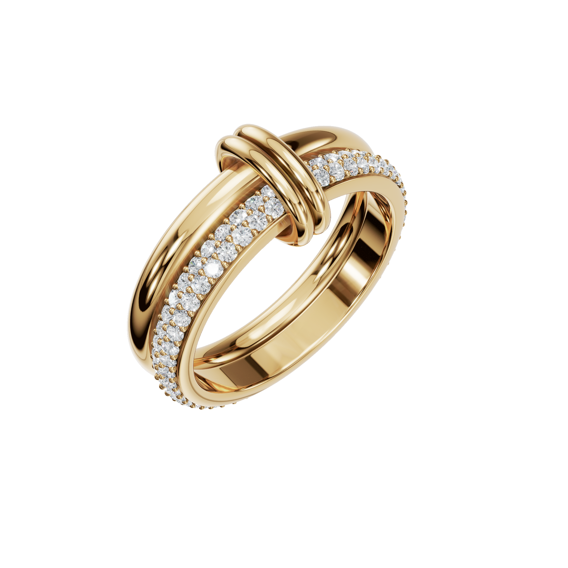 Duo Diamond Double Band in Yellow Gold close-up | Roomy's Jewellery