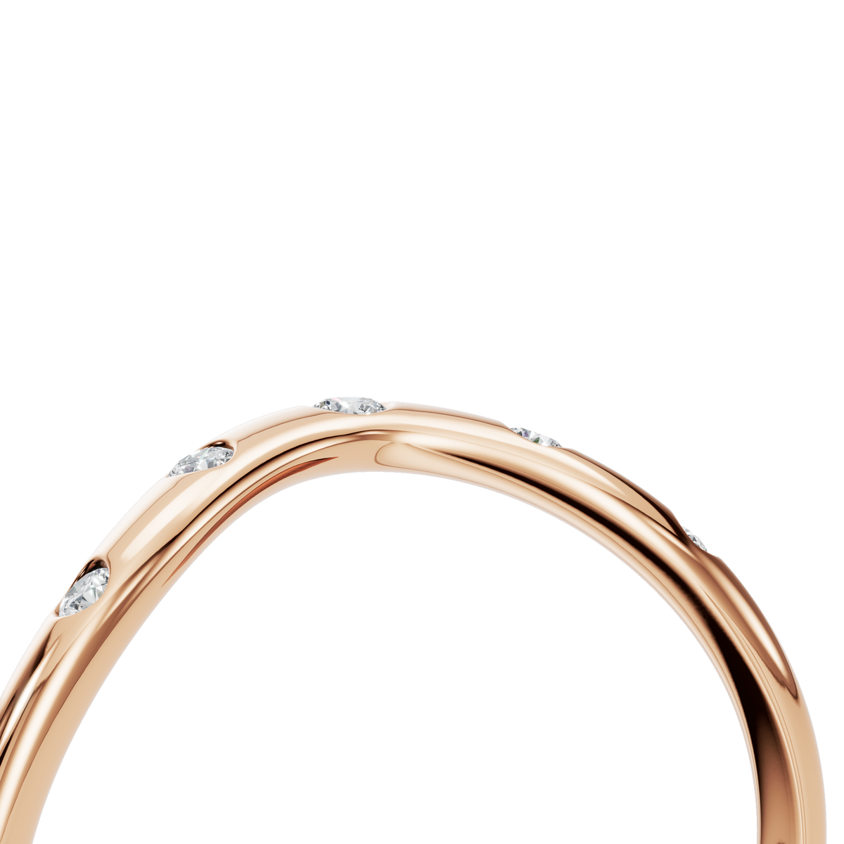 Arc Diamond Band Ring in Rose Gold Detail View | Lab Grown Diamond | Roomy's Jewellery