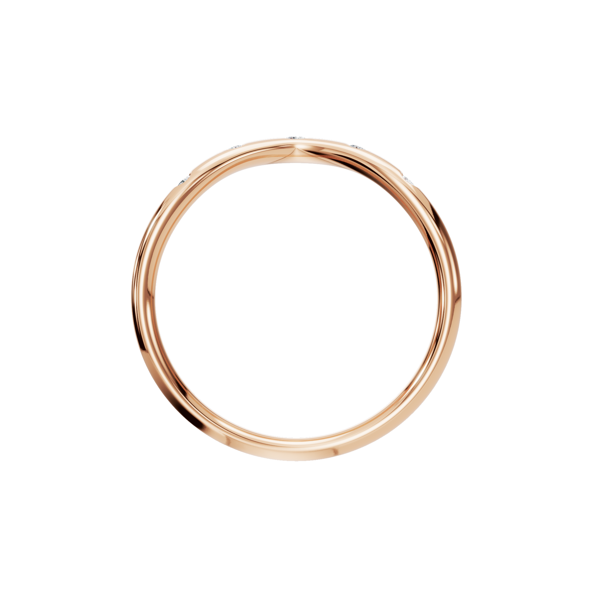 Arc Diamond Band Ring in Rose Gold Angle View | Lab Grown Diamond | Roomy's Jewellery