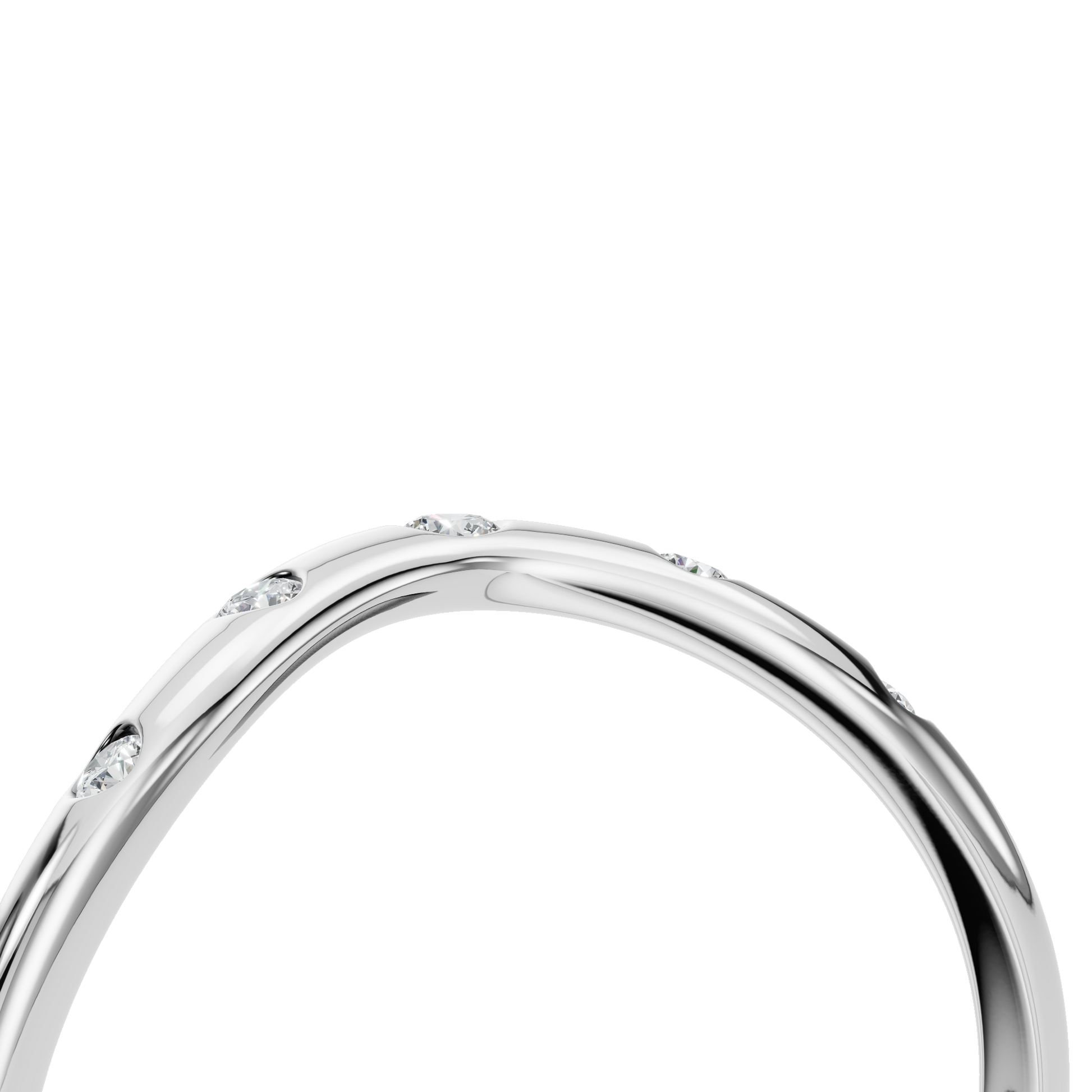 Arc Diamond Band Ring in White Gold Detail View | Lab Grown Diamond | Roomy's Jewellery