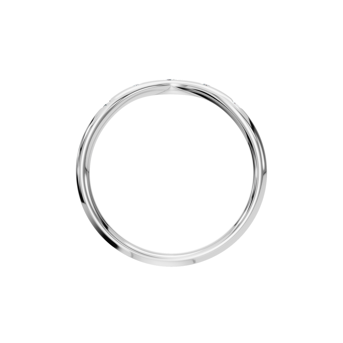 Arc Diamond Band Ring in White Gold Angle View | Lab Grown Diamond | Roomy's Jewellery