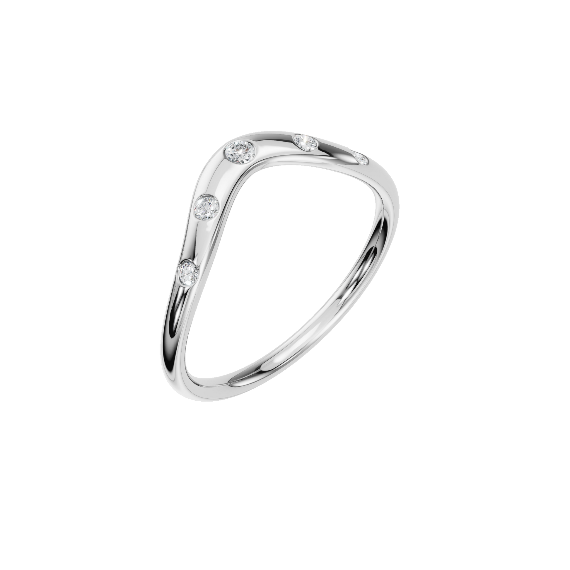 Arc Diamond Band Ring in White Gold Close Up | Lab Grown Diamond | Roomy's Jewellery