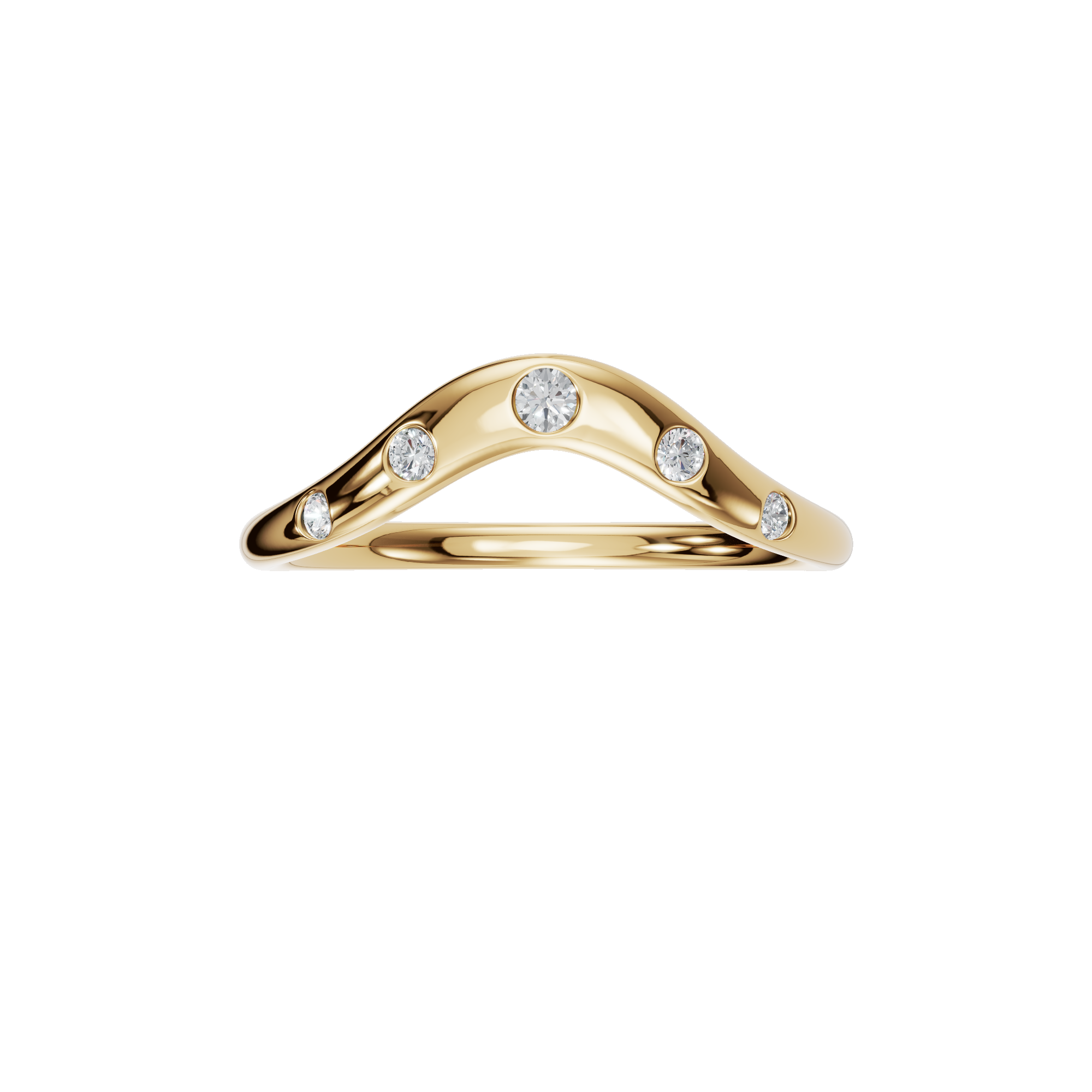 Arc Diamond Band Ring in Yellow Gold | Lab Grown Diamond | Roomy's Jewelery