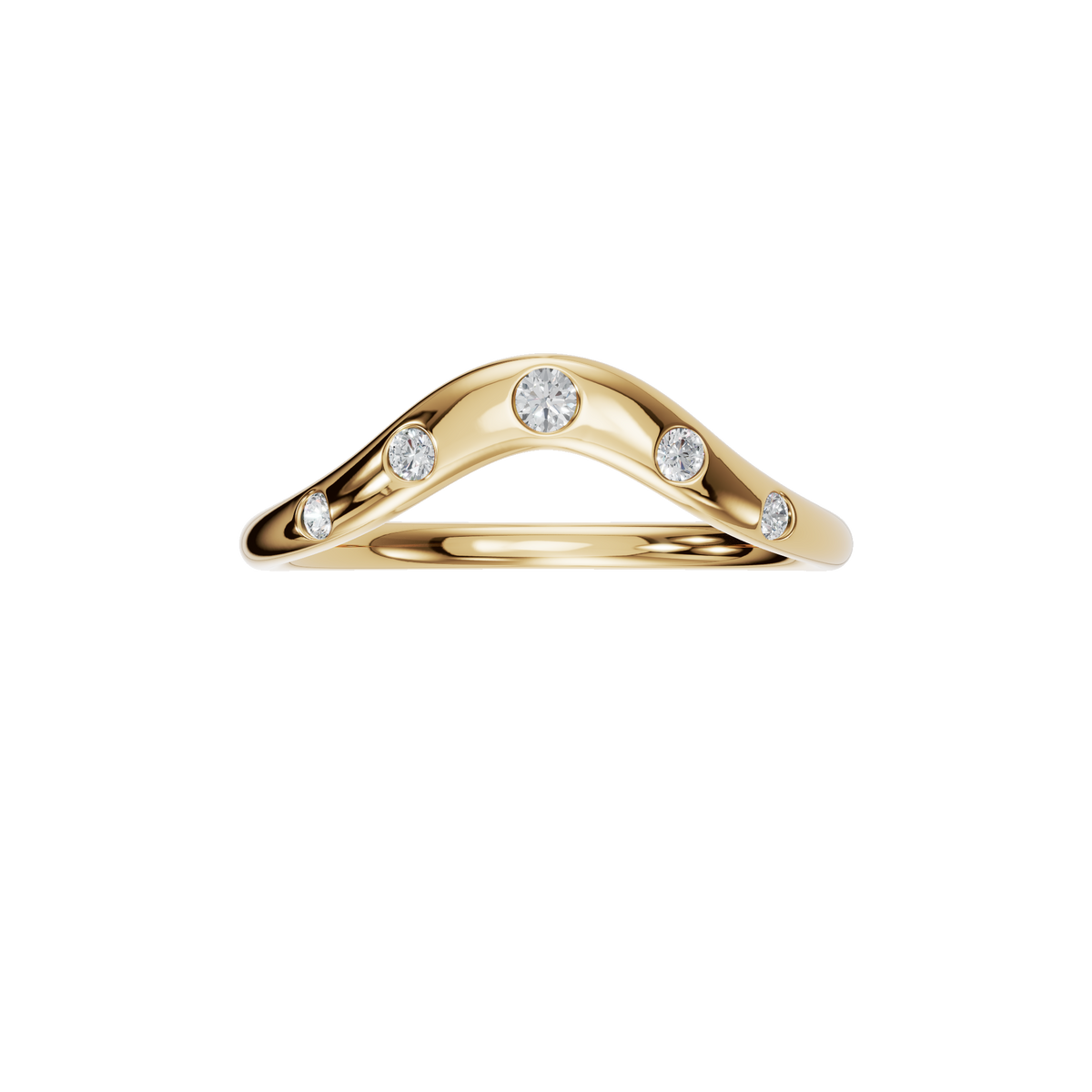 Arc Diamond Band Ring in Yellow Gold | Lab Grown Diamond | Roomy's Jewelery