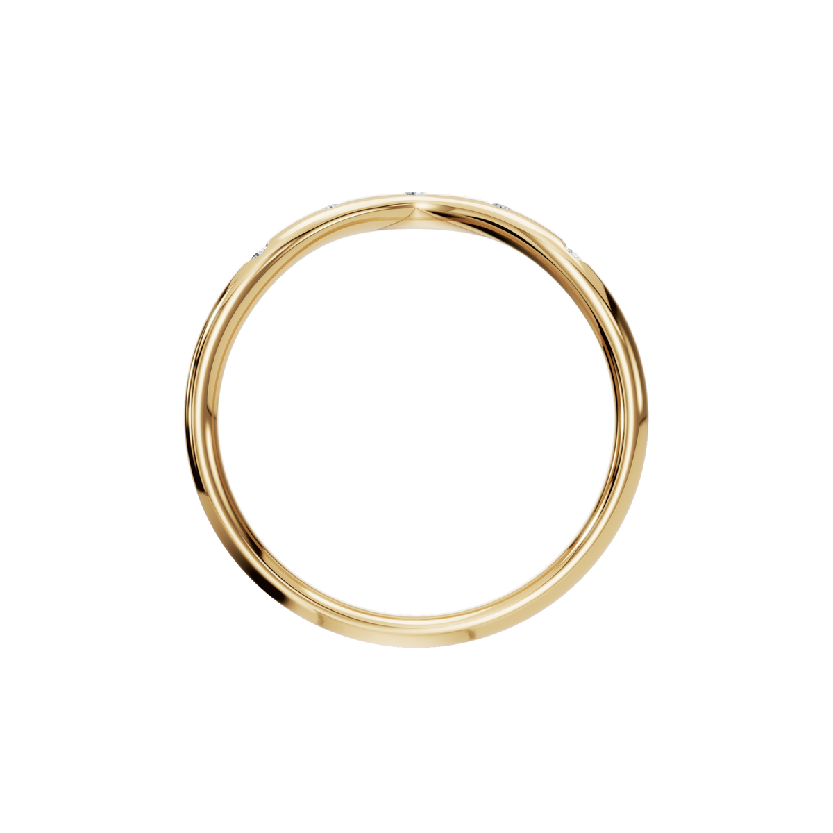 Arc Diamond Band Ring in Yellow Gold Angle View | Lab Grown Diamond | Roomy's Jewellery