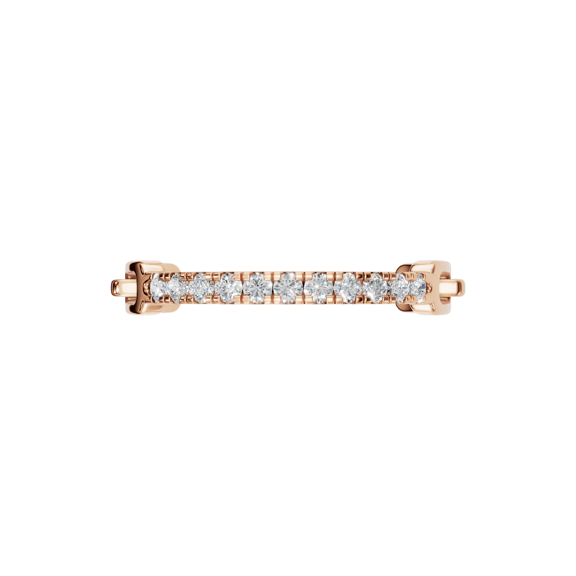 Linear Diamond Half Eternity Band in Rose Gold — Lab Grown | Roomy's Jewellery