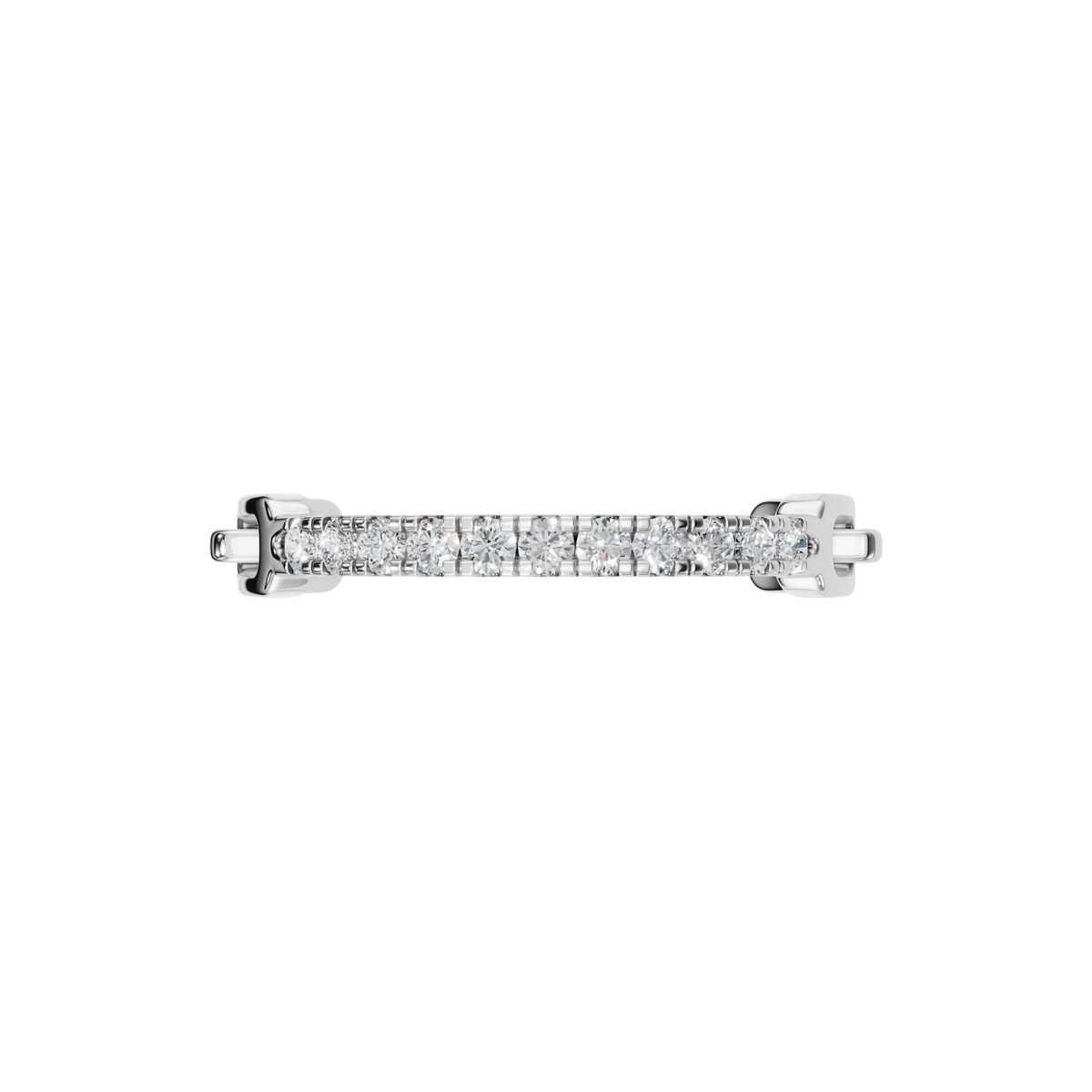 Linear Diamond Half Eternity Band in White Gold — Lab Grown | Roomy's Jewellery