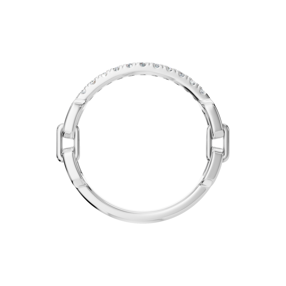 Linear Diamond Half Eternity Band in White Gold on finger | Roomy's Jewellery