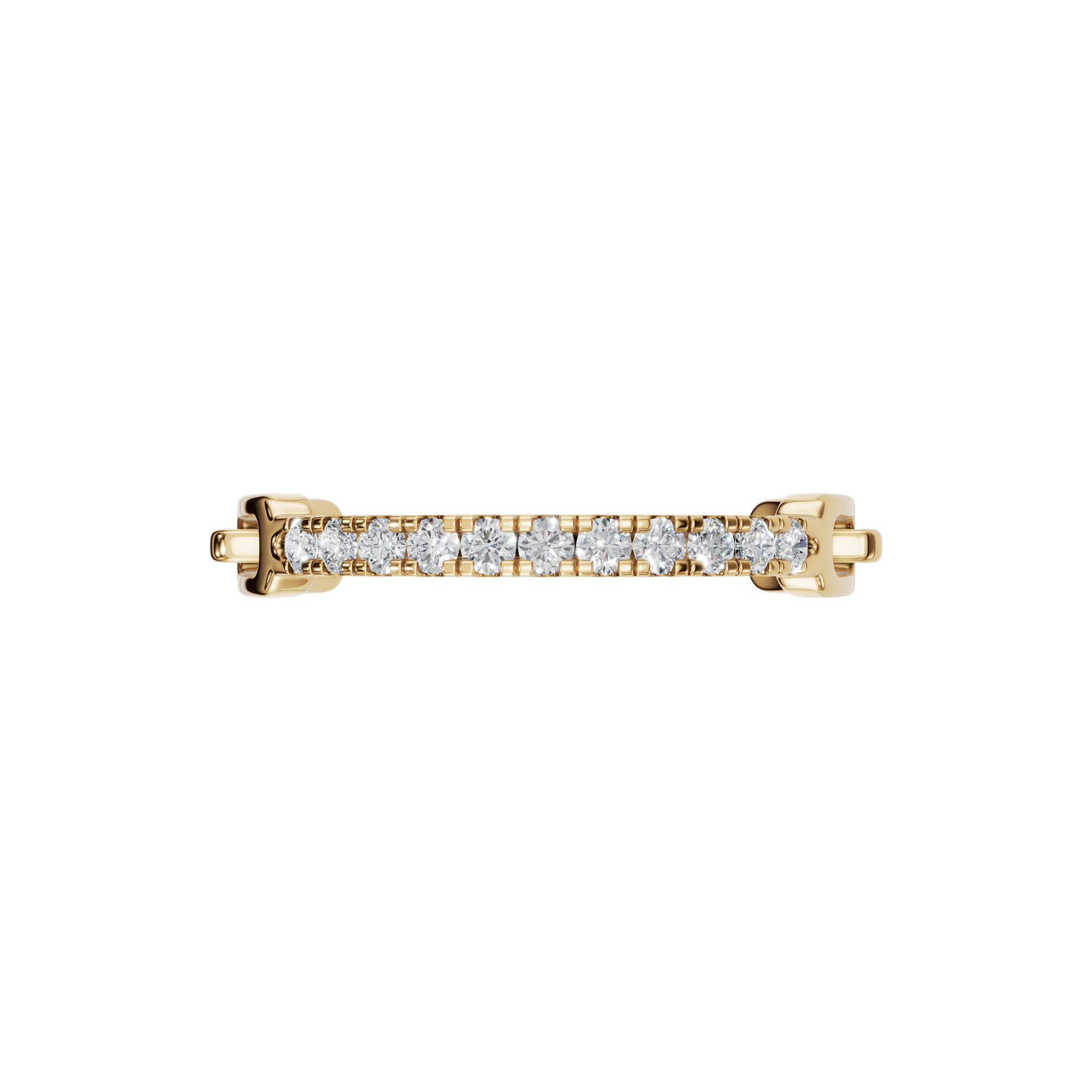 Linear Diamond Half Eternity Band in Yellow Gold | Lab Grown Diamond | Roomy's Jewelery
