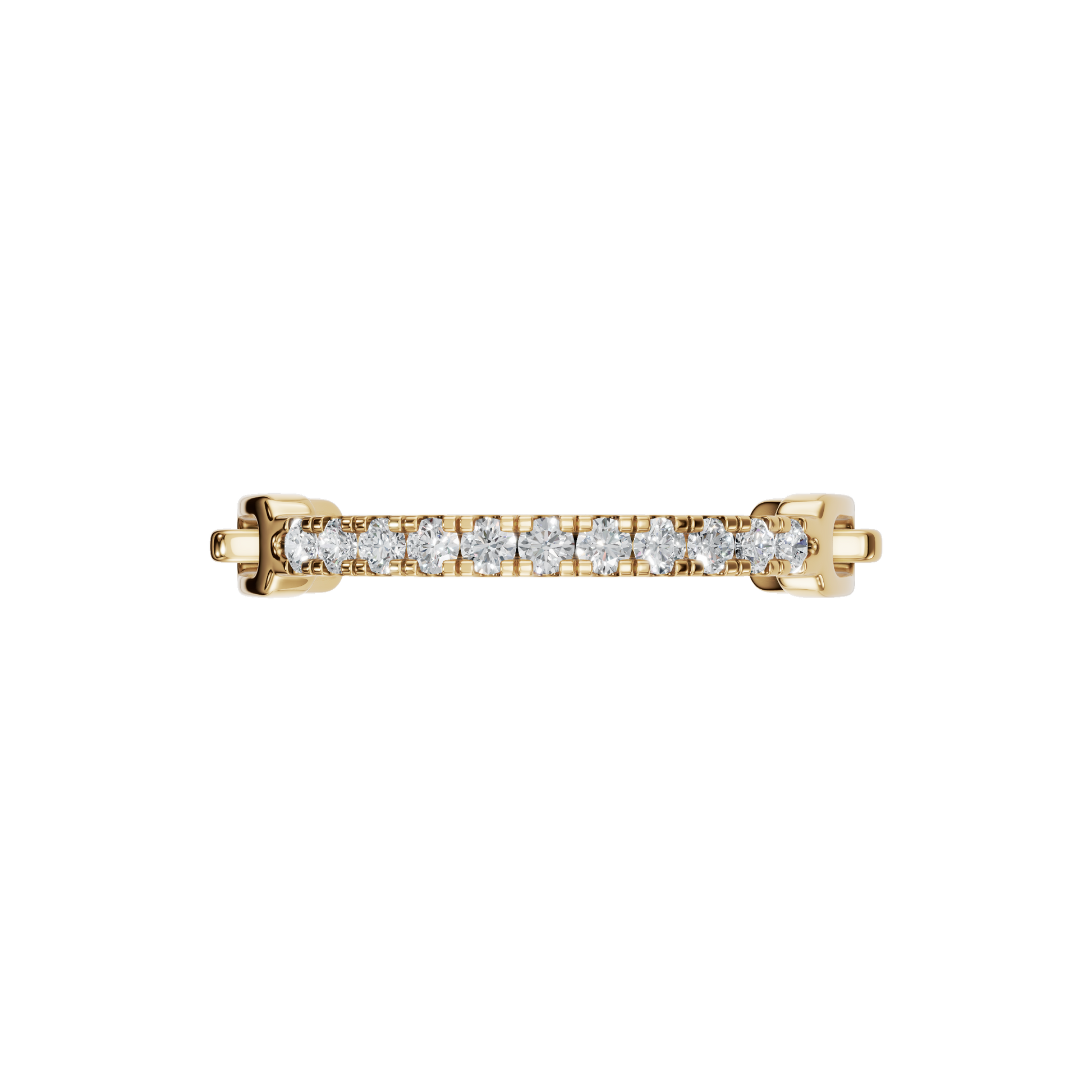 Linear Diamond Half Eternity Band in Yellow Gold | Lab Grown Diamond | Roomy's Jewelery