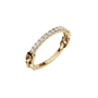 Linear Diamond Half Eternity Band in Yellow Gold angled view | Roomy's Jewellery