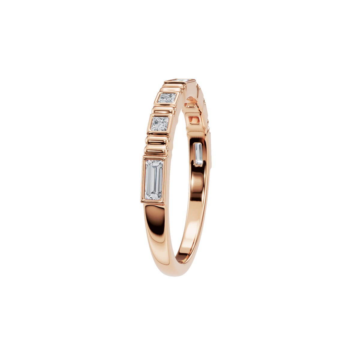 Prism Diamond Band in Rose Gold side view | Roomy's Jewellery
