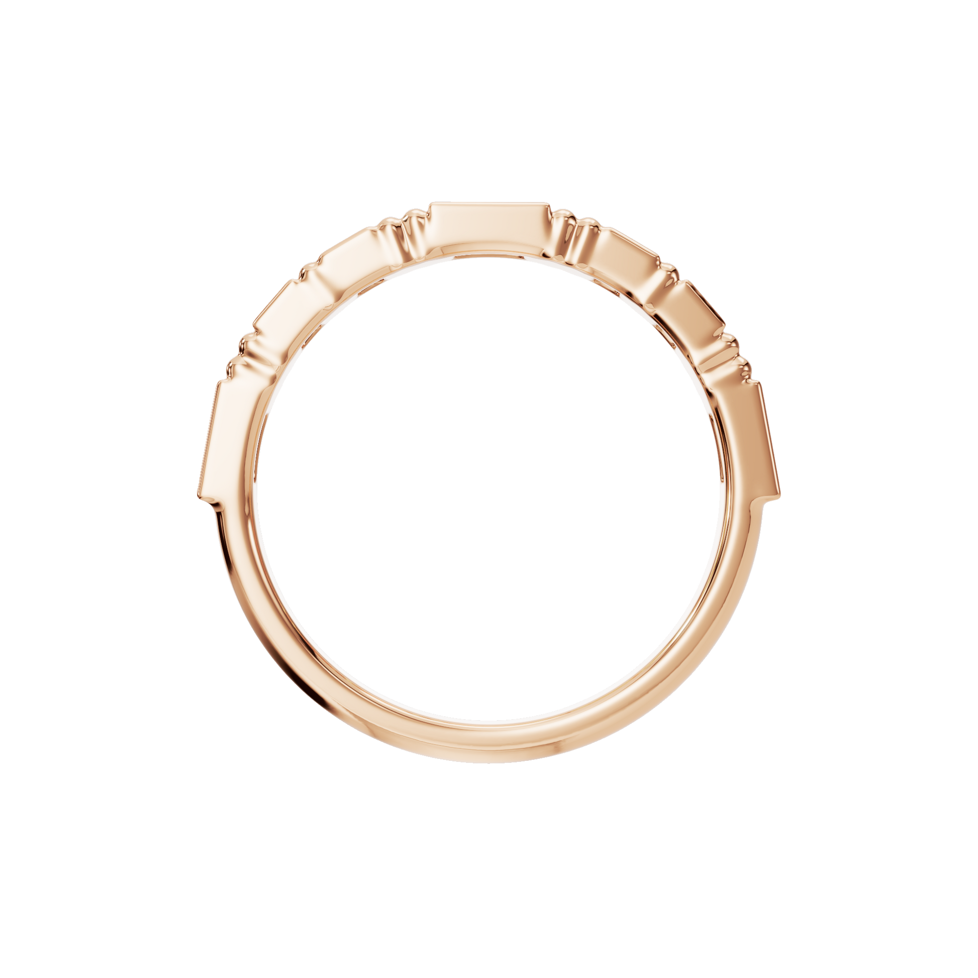 Prism Diamond Band in Rose Gold on finger | Roomy's Jewellery