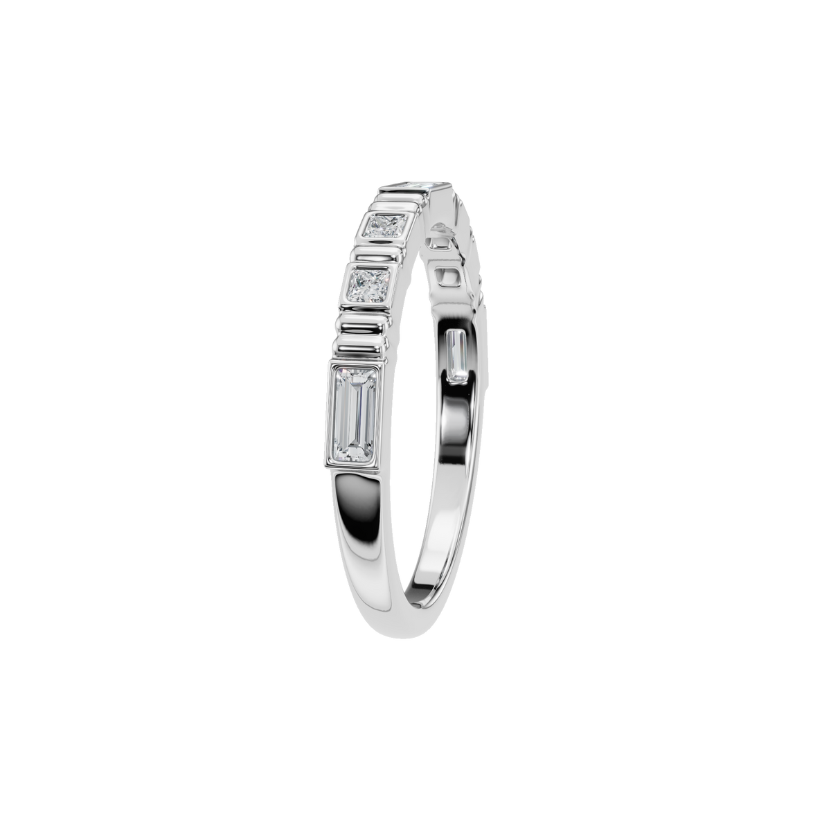 Prism Diamond Band in White Gold side view | Roomy's Jewellery