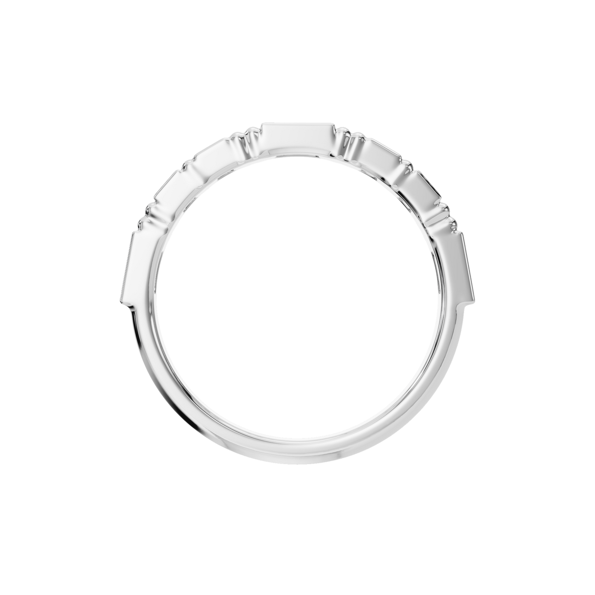 Prism Diamond Band in White Gold on finger | Roomy's Jewellery