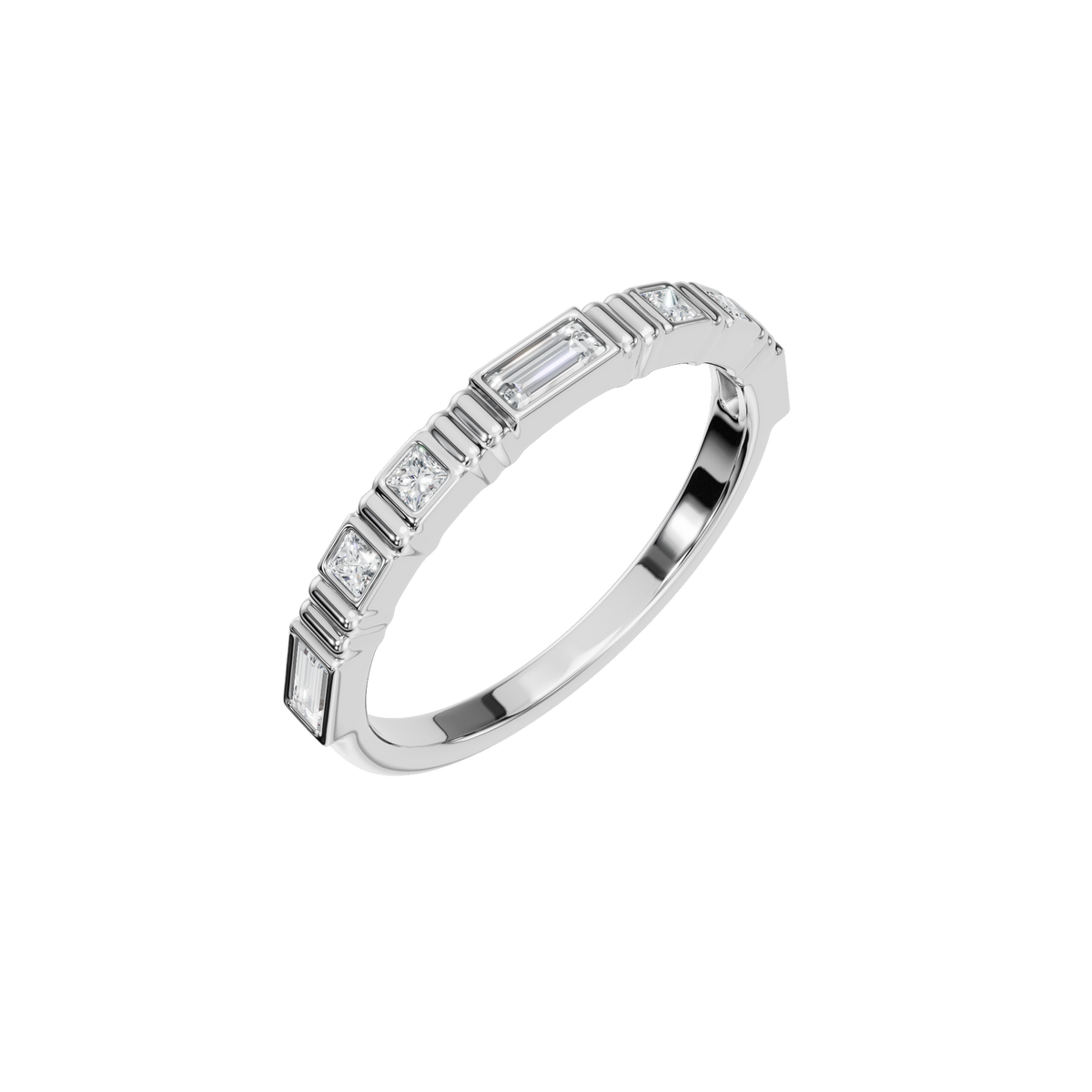 Prism Diamond Band in White Gold close-up | Roomy's Jewellery