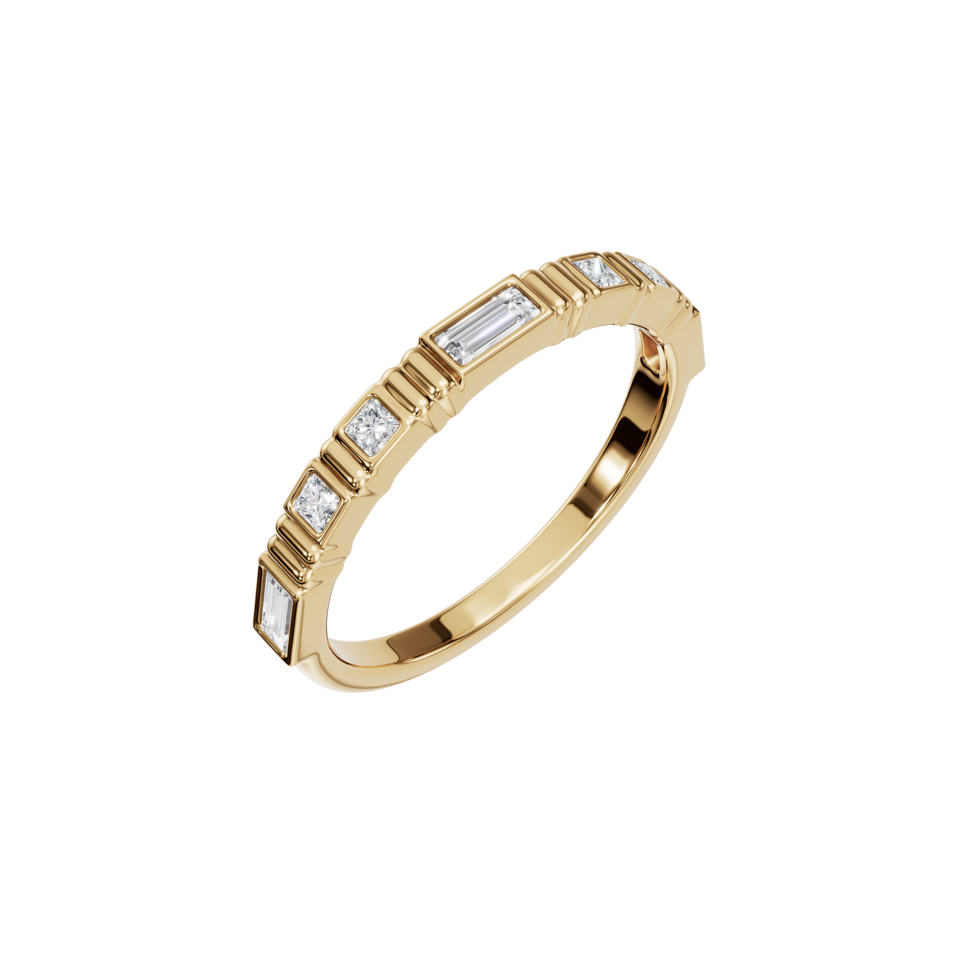 Prism Diamond Band in Yellow Gold close-up | Roomy's Jewellery