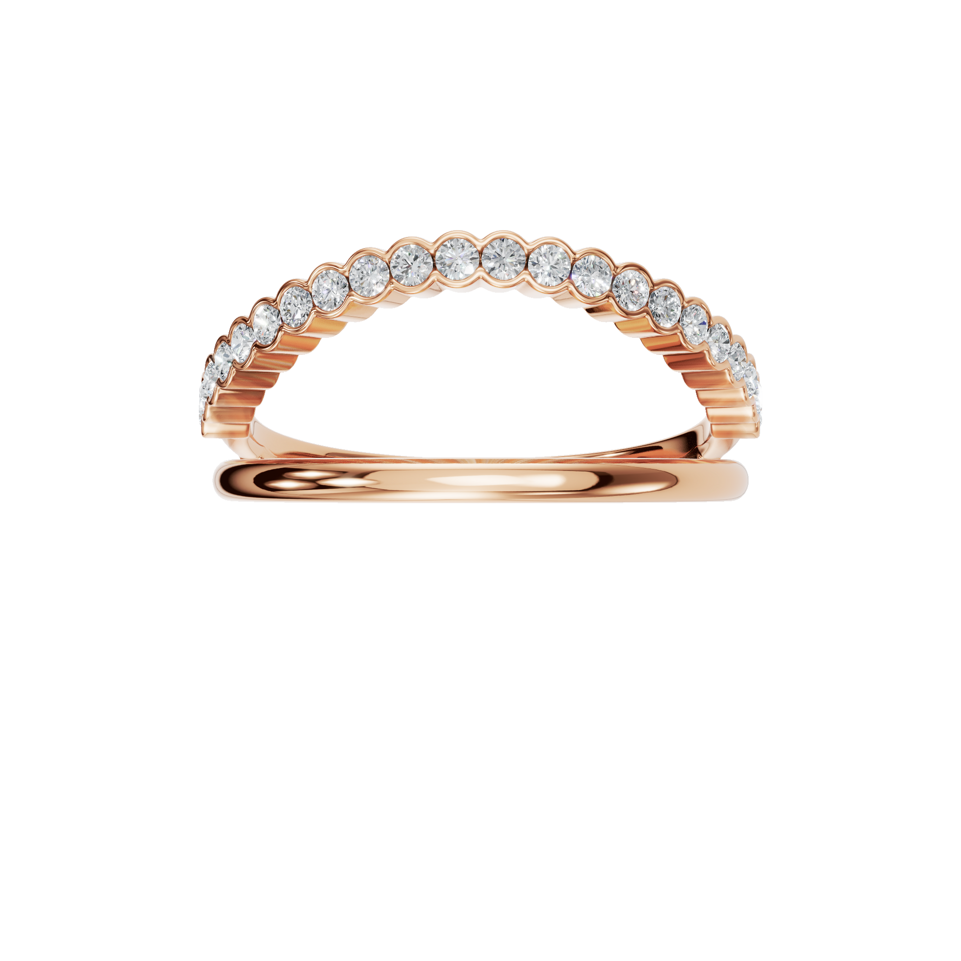 Eclipse Diamond Double Band in Rose Gold — Lab Grown | Roomy's Jewellery