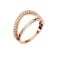 Eclipse Diamond Double Band in Rose Gold close-up | Roomy's Jewellery