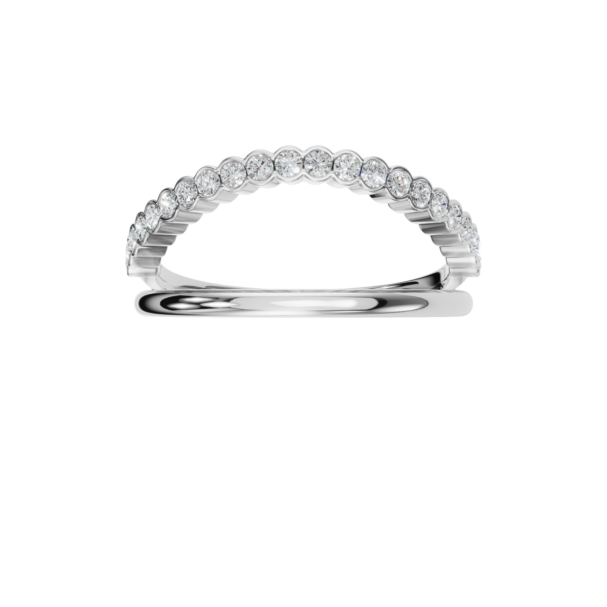 Eclipse Diamond Double Band in White Gold — Lab Grown | Roomy's Jewellery