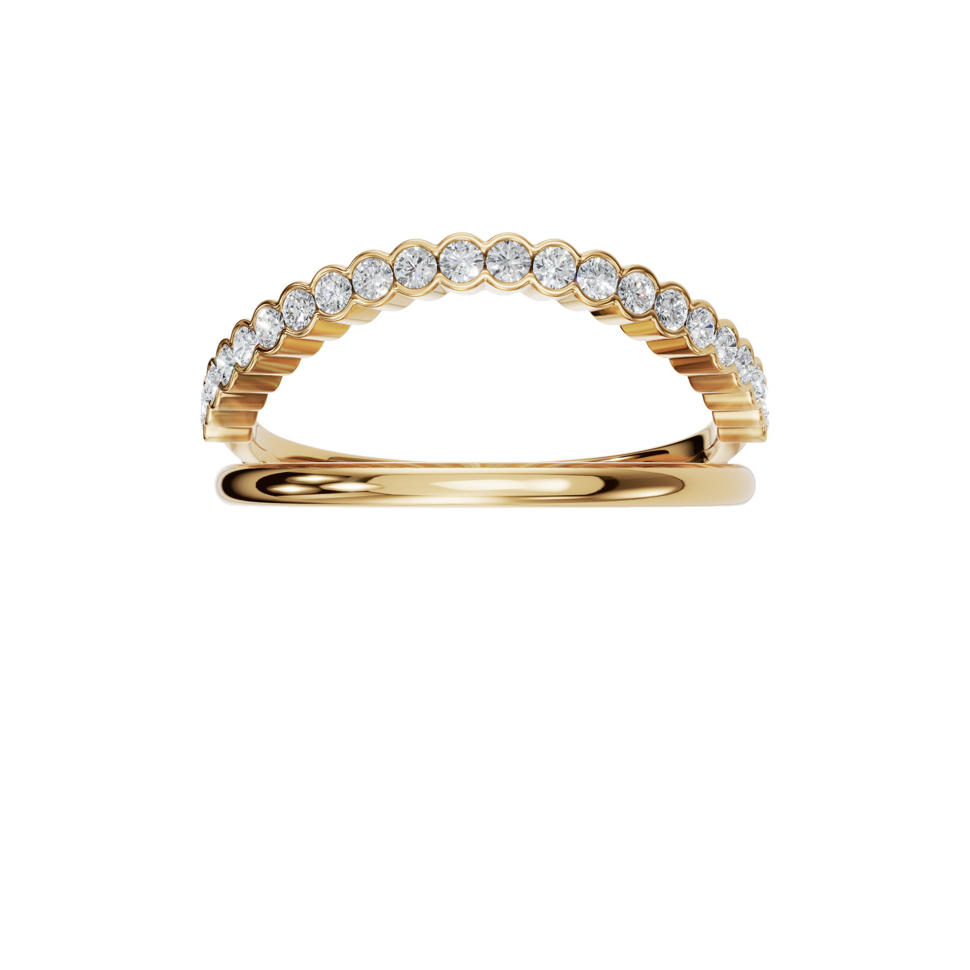 Eclipse Diamond Double Band in Yellow Gold | Lab Grown Diamond | Roomy's Jewelery