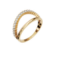 Eclipse Diamond Double Band in Yellow Gold close-up | Roomy's Jewellery
