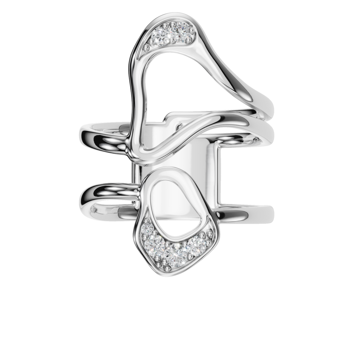 Atelier Diamond Sculptural Ring in White Gold — Lab Grown | Roomy's Jewellery