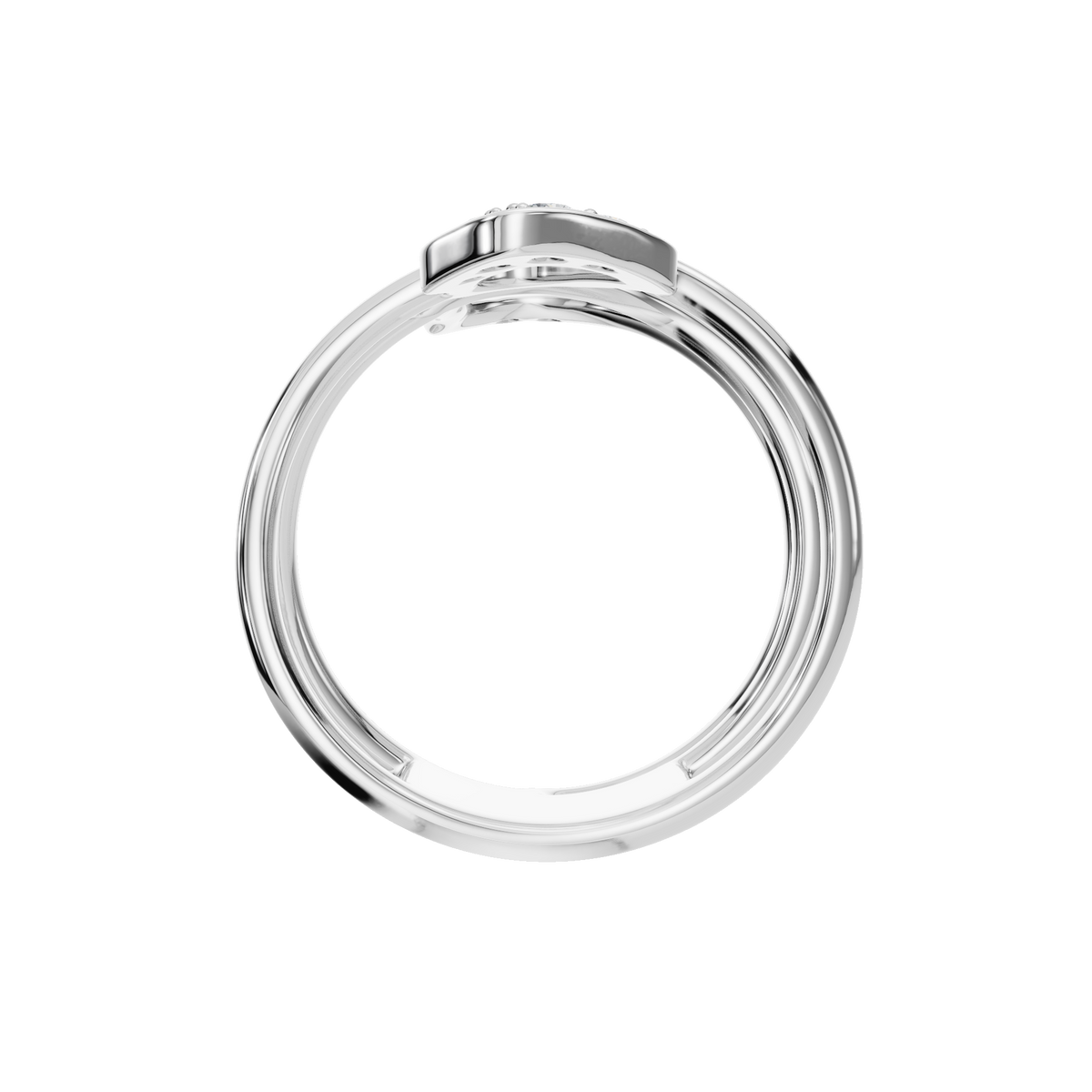 Atelier Diamond Sculptural Ring in White Gold on finger | Roomy's Jewellery