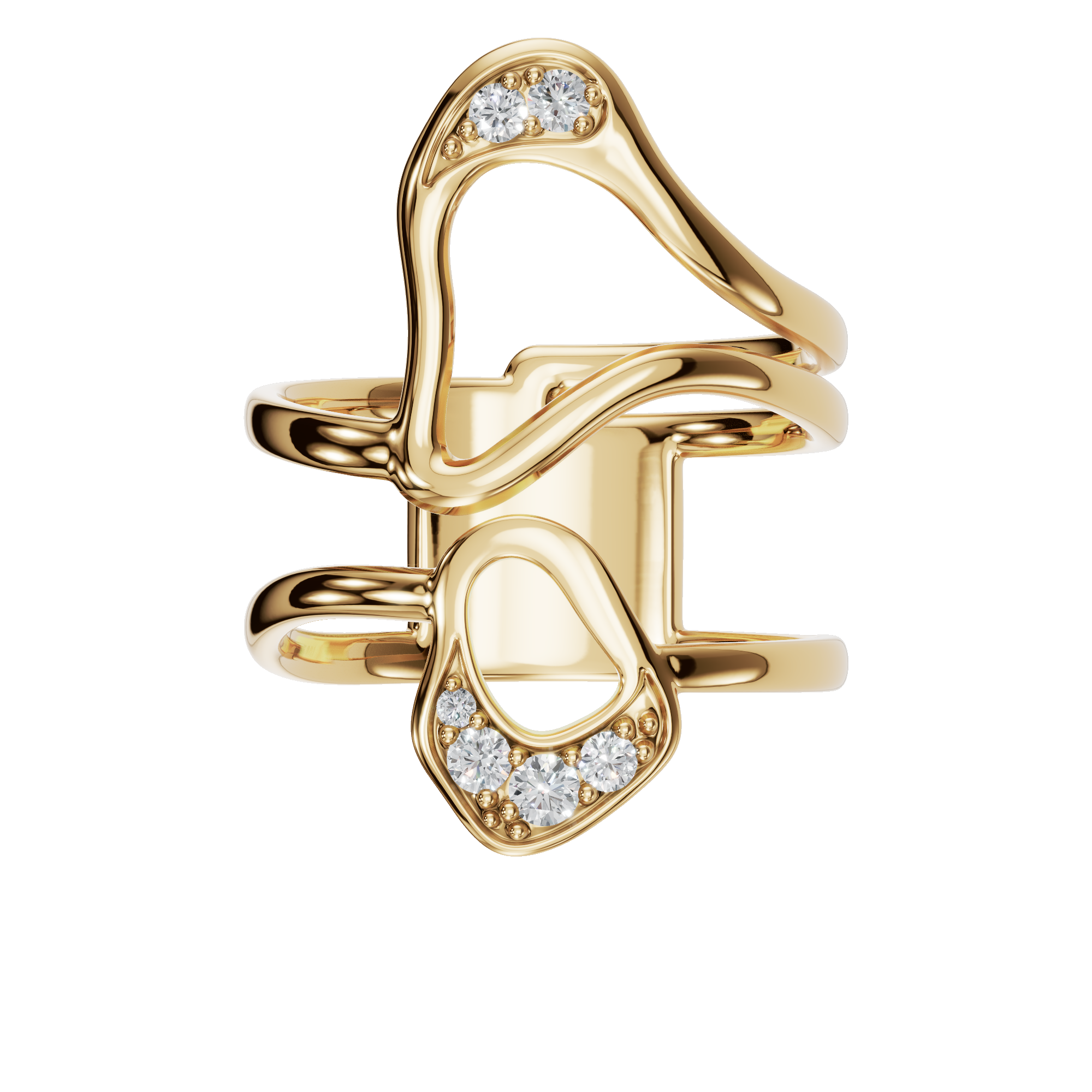 Atelier Diamond Sculptural Ring in Yellow Gold | Lab Grown Diamond | Roomy's Jewelery