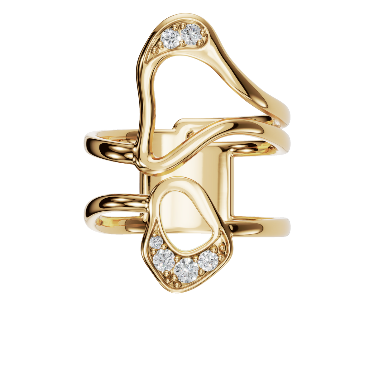 Atelier Diamond Sculptural Ring in Yellow Gold | Lab Grown Diamond | Roomy's Jewelery